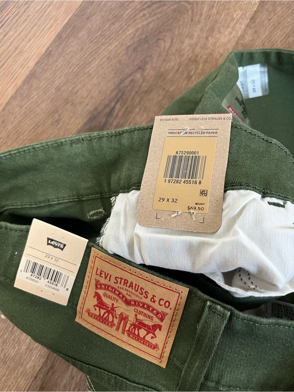 Levi's 726 Western Flare Olive Green Women’s Jeans - 32” Inseam - Picture 10 of 13